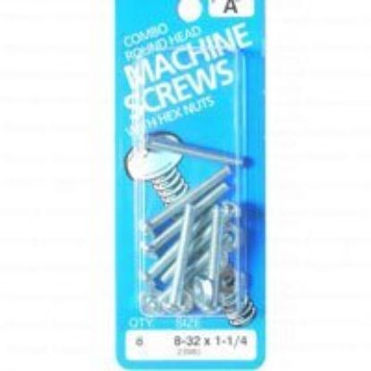 Picture of Machine-Screw With-Nuts Round-head Combo-drive #8-32 X 1-1/4"