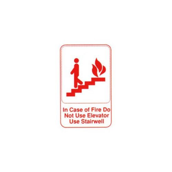 Picture of Sign Plastic In Case of Fire Do Not Use Elevator Use Stairwell 6" x 9"
