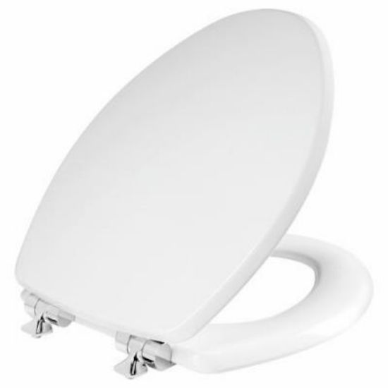 Picture of Toilet-seat Wood Elongated Chrome-hinge Whisper-close White