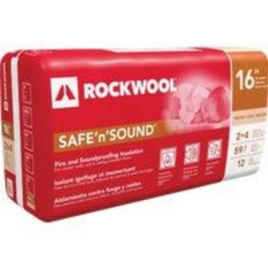 Picture of Rockwool Safe 'n' Sound 3 In. X 15-1/4 In. X 47 In. Soundproofing And Fire Resistant Stone Wool Insu...