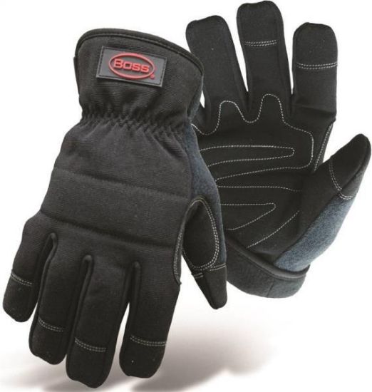 Picture of L Utility Gloves Synthetic Padded-Palm Fleece-Lined Black