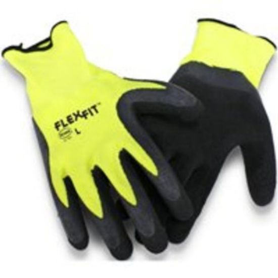 Picture of String-knit-glove Polyester High-vis Yellow Latex-dipped Black