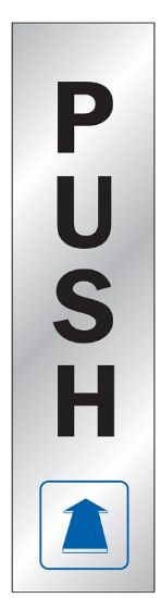 Picture of Sign Self-adhesive Silver Vinyl Push Vertical 2" X 8"