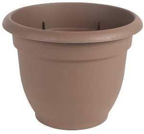 Picture of Self-watering Planter, 16 In Dia, 17-3/4 In W, Round, Plastic, Chocolate