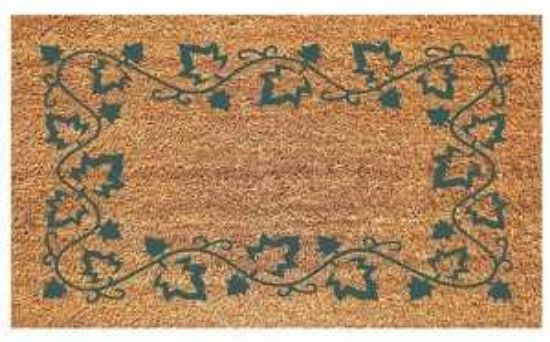 Picture of Door-Mat Door Mat, Coir 16 In L, 27 In W, Ivy Border Pattern, Green/tan