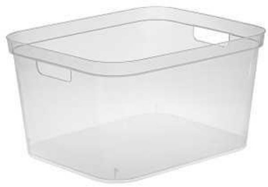 Picture of Storage-bin Tall Handles Plastic Clear 26-qts 15" X 12-1/4" X 8-1/4"