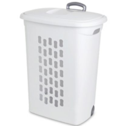 Picture of Laundry-Hamper Wheeled Lift Top 2.3 Bushel- White