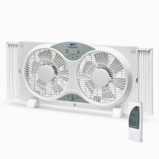 Picture of Twin Window Fan 9" Reversible 3-speed With-remote 22-1/4" - 31-1/4"