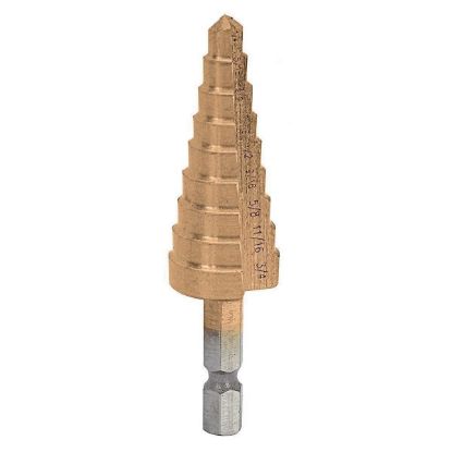 Picture of Step-drill Titanium-coated 1/4"-shank 9-steps 1/4"-3/4"