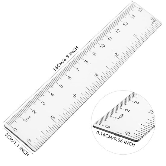 Picture of Ruler Plastic Clear 6"