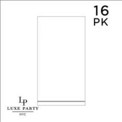 Picture of Paper-Napkins Guest-Napkins 16 PK White with Silver Stripe