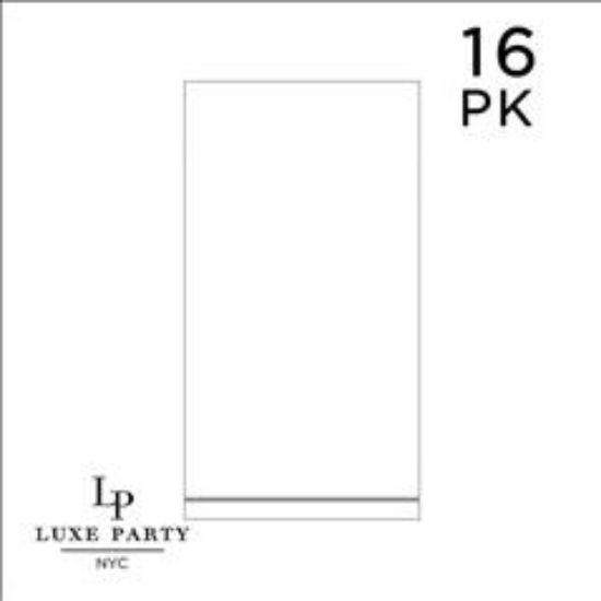 Picture of Paper-Napkins Guest-Napkins 16 PK White with Silver Stripe