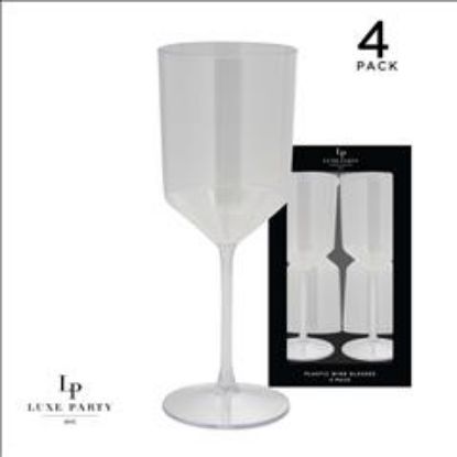 Picture of 4pk- Plastic Clear Wine Cup W. Stem - 11oz.