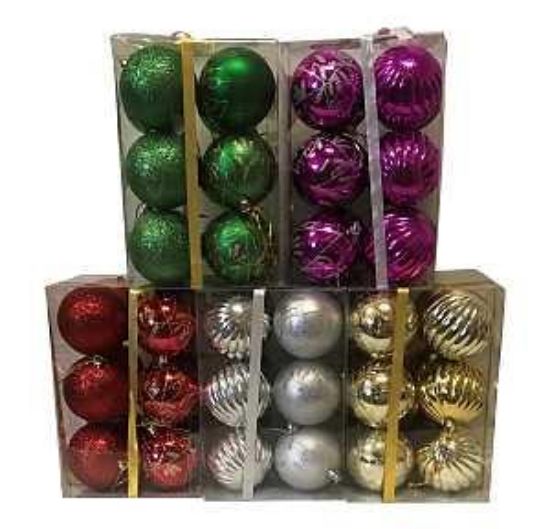 Picture of Christmas-ornament Ball-ornament Shatterproof Decorative 70 Mm L Assorted