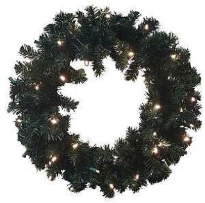 Picture of Christmas-wreath Artificial Fir Pre-lit 24"