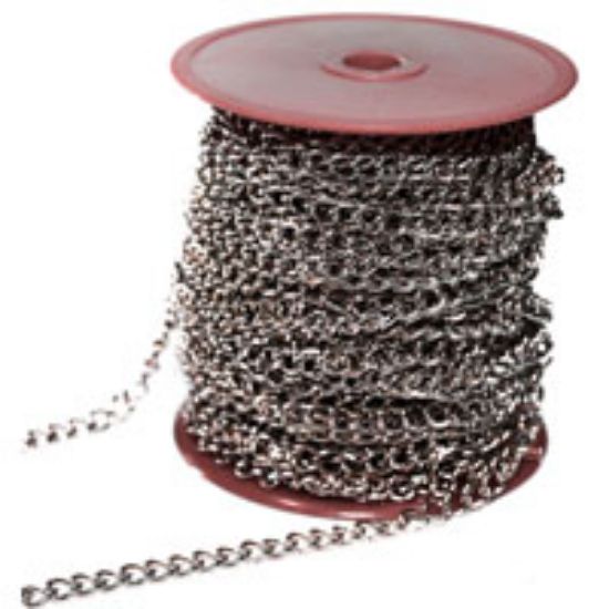 Picture of Twist Hobby Chain No 9 X 82 Ft 0.134 Inch-long X 0.213 In W Inner 9 Lb 0.059 In Dia Material Nickel ...