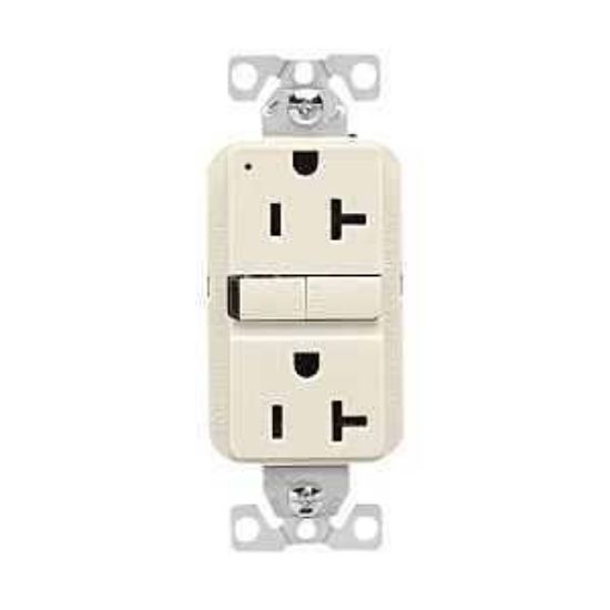 Picture of Duplex-outlet Self-testing 20-amp 2-pole 3-wire Light-almond