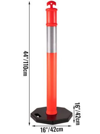 Picture of Traffic Safety Post Lane-delineator 10"-reflective-band Orange 11-lb-base 44"