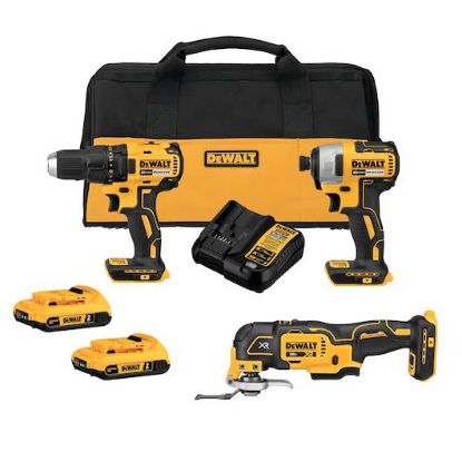 Picture of 3-tool-kit Brushless 20-volt Li-ion 1/2"-drill-driver 1/4-hex-impact-driver Oscillating-tool