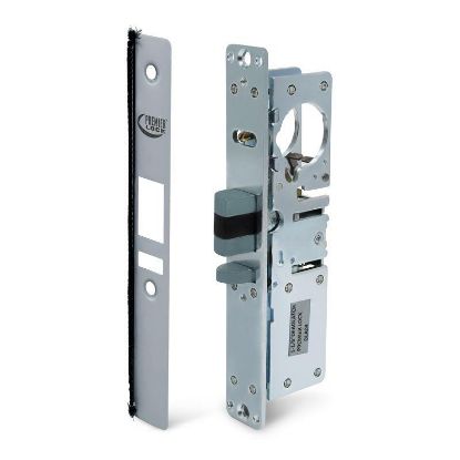 Picture of Dead-Latch Commercial Storefront Narrow-stile Mortise Aluminum-finish 1-1/8"-backset