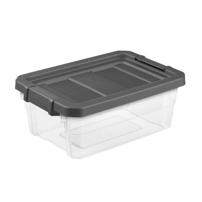 Picture of Sterilite 14723v06 Stacker Box, 16 Qt, Plastic, Gray