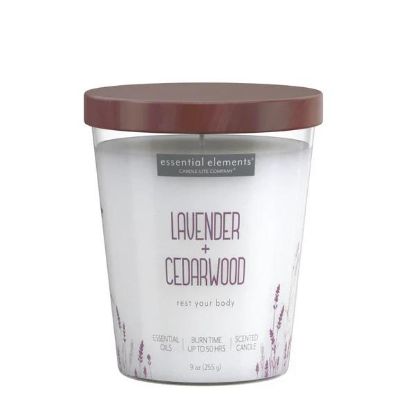 Picture of Essential Elements 9oz Jar W/ Wooden Lid-lavender & Cedarwood