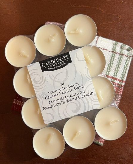 Picture of Tea-Light Creamy Vanilla Swirl Fragrance, Ivory Candle,24 Count