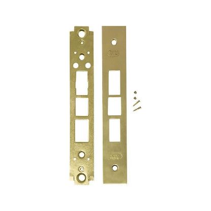 Picture of Mortise-lock Face-plate Wide Bright-brass Us3 8" X 1-1/4"