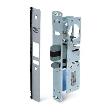 Picture of Dead-Latch Commercial Storefront Narrow-stile Mortise Aluminum-finish 1-1/2"-backset