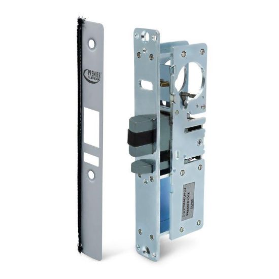 Picture of Dead-Latch Commercial Storefront Narrow-stile Mortise Aluminum-finish 1-1/2"-backset