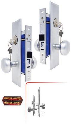 Picture of Mortise-lockset Entry Bolt-through Knob Satin-chrome Us26 2-1/2"-backset