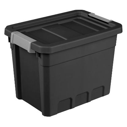 Picture of Sterilite 14839006 Stacker Tote, Plastic, Black, 18 In L, 12-5/8 In W, 13-1/4 In H