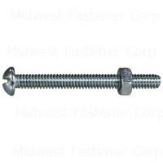 Picture of Machine-Screw With-Nuts Zinc-Plated Round-Head Combo-Drive 1/4-20 TPI 20 x 2-1/2"