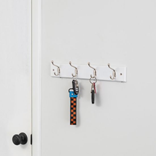 Picture of 4 Hook Wall Mounted White