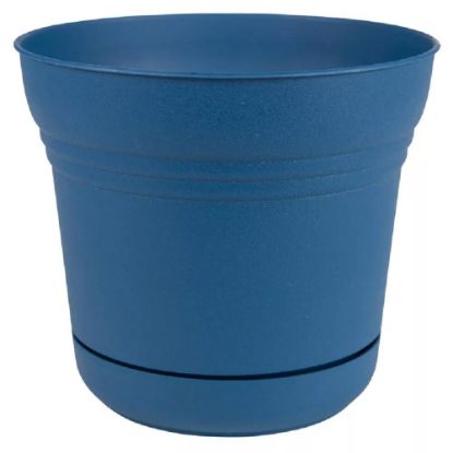 Picture of Plant-pot Plastic Integrated-saucer Classic-blue 7"