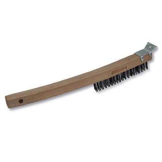 Picture of Wire-Brush With-scraper Wood-handle 3 X 19 Rows