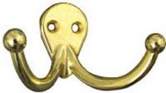 Picture of Double Coat/Hat Hooks Bright Brass