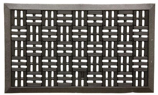 Picture of Fanmats 58780 Boot/shoe Scraper Mat, 30 In L, 18 In W, Bacova Trellis Pattern, Rubber Surface, Black...
