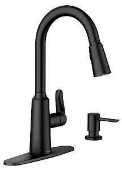 Picture of Moen Edwyn 87028 Series 87028bl Pull-down Kitchen Faucet, 1.5 Gpm, 1-faucet Handle, 1, 4-faucet Hole...