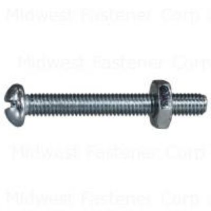 Picture of Machine-Screw With-Nuts Zinc-Plated Round-Head Combo-Drive #10-32 x 1-1/2"