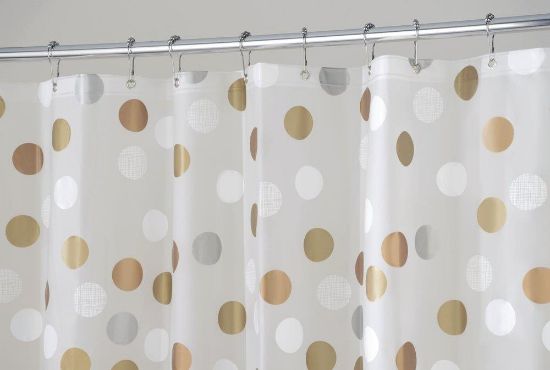 Picture of Shower-Curtain Gilly Dot Pvc-free Polyethylene-Vinyl-Acetate Fabric 72" X 72" - Metallic