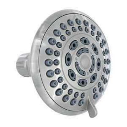 Picture of Fixed Showerhead, Round, 1.8 Gpm, 1/2 In Connection, 5-spray Function, Plastic, Brushed Nickel