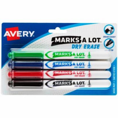 Picture of Dry-erase Markers 4-colors Red Green Blue Black