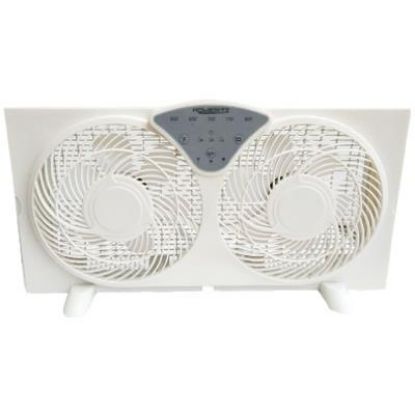 Picture of 9" Twin-Fan Window-Fan Reversible 3-Speed Digital Controls