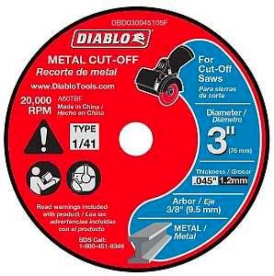 Picture of Metal Cutting-disc Type-i 3/8" Arbor 0.045" X 3"
