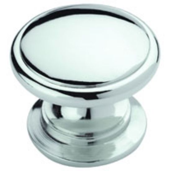 Picture of Cabinet-Knob Round 1-1/4 in Dia x 1-1/4 Inch-Long Zinc Polished Chrome