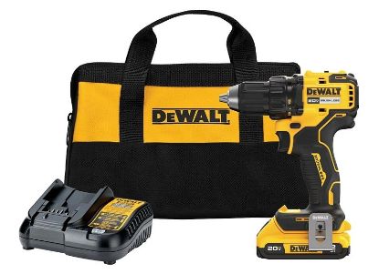Picture of Dewalt Drill Driver Kit, Battery Included, 20 V, 2 Ah, 1/2 In Chuck, Keyless Chuck