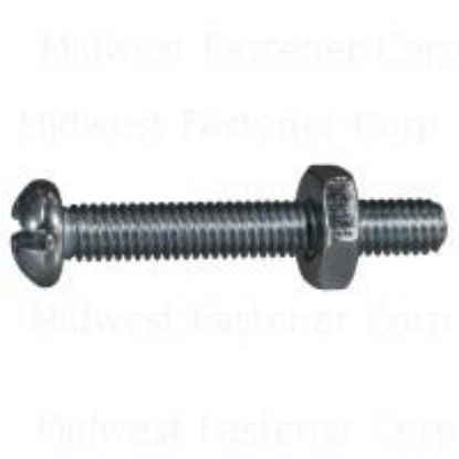Picture of Machine-Screw With-Nuts Zinc-Plated Round-Head Combo-Drive #10-32 x 1-1/4"