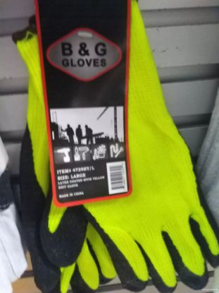 Picture of High-Visibility Yellow Latex-Dipped Glove