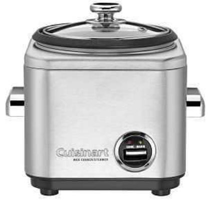 Picture of Cuisinart Crc-400 Rice Cooker, 4 Cups Capacity, 9.37 In Dia, Stainless Steel, Brushed Chrome